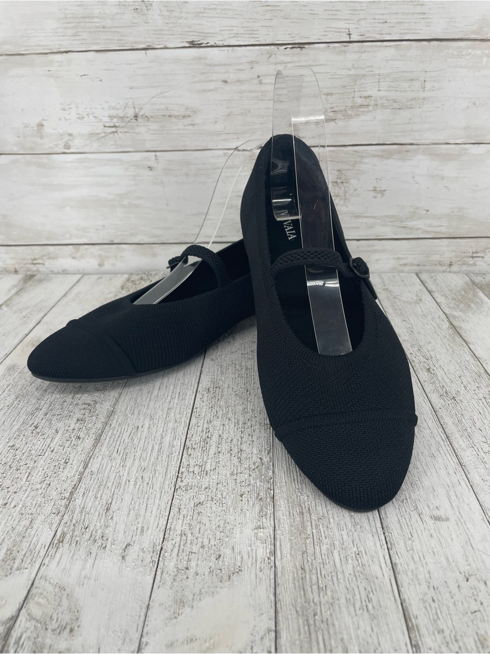 Vivaia Black Knit Mary Jane Ballet Flats Size EU 40 Cottage Minimal